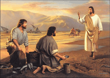 Jesus e os pescadores, Jesus e os apostolos pedro e andre