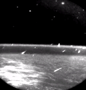Chuva de meteoros de 2005 vista do espaço - Divulgação/Nasa